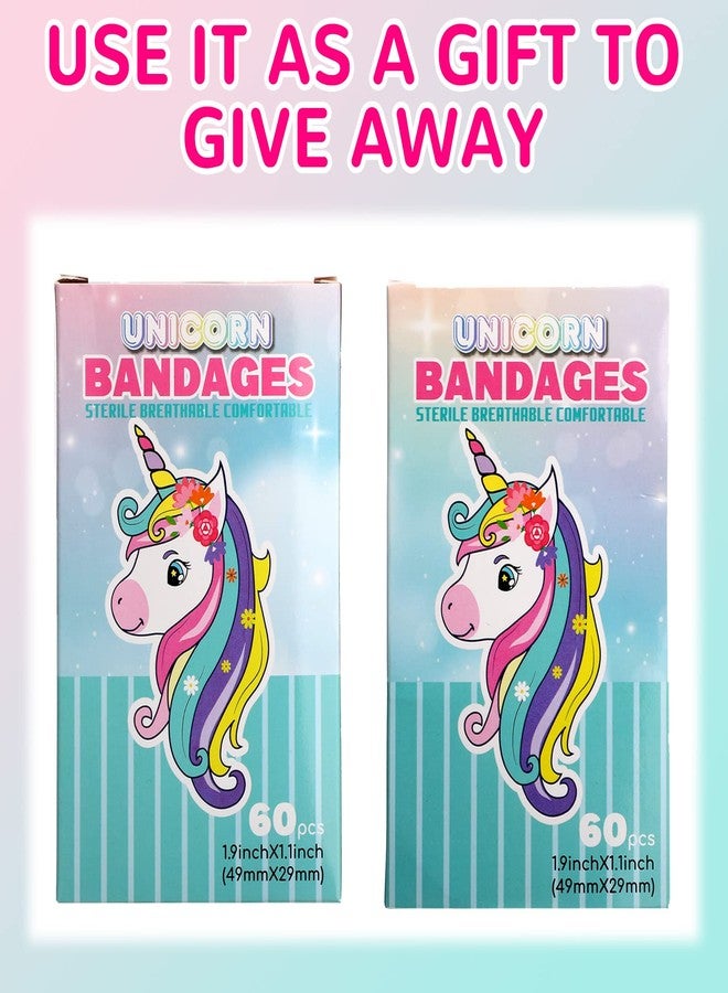 Panelee 60 Pcs Unicorn Kids Bandages Gift Kawaii Cute Cartoon Unicorn Bandages for Girls 10 Style Flexible Waterproof Breathable Self Adhesive Wound Care Set for Girl Boy Princess Children Toddler - Image 2